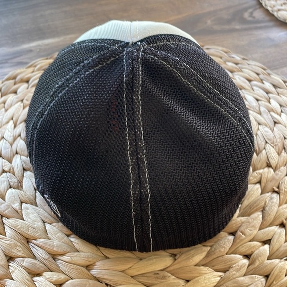 Atlanta Braves Cap Hat Fitted Pacifica Black and White Headwear with Red Accents - Picture 2 of 8